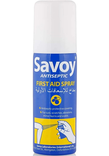 اسپری ضدعفونیکننده Savoy مخصوص زخم و بریدگی ، مدل کمکهای اولیه، حجم 50 میلیلیتر