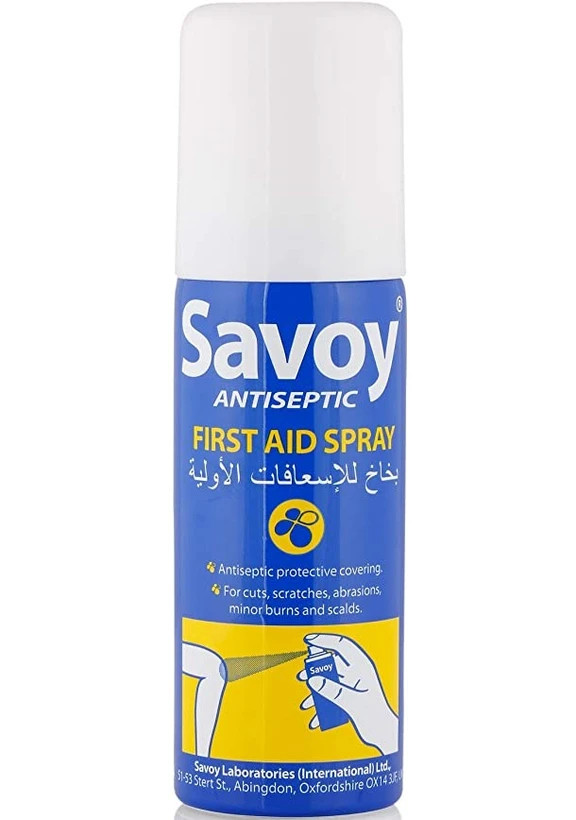 اسپری ضدعفونیکننده Savoy مخصوص زخم و بریدگی ، مدل کمکهای اولیه، حجم 50 میلیلیتر