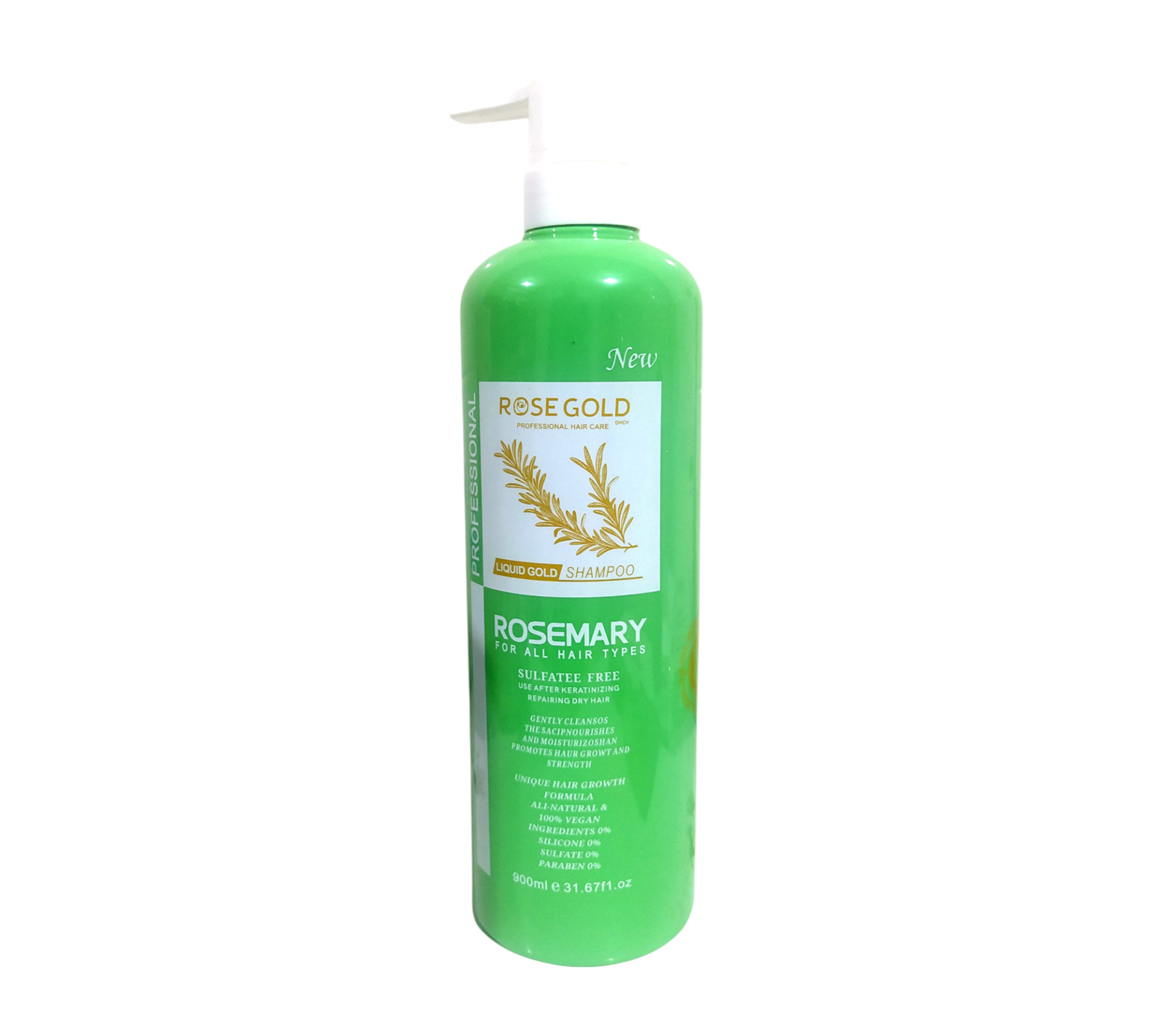 شامپو رزماری رزگلد بدون سولفات Rose Gold Rosemary Shampoo 900Ml