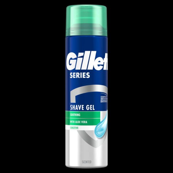 اصلی انگلیسی/200میل) ژل اصلاح ژیلت سبز مدل آلوئه ورا Gillette Sensitive with Aloe Vera