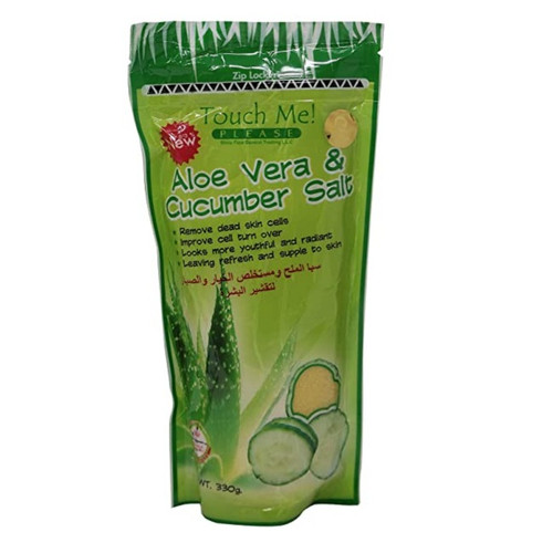 نمک حمام تاچ می مدل آلوئه ورا و خیار 330 گرمی Toch me Aloe vera & cucumber salt 330g