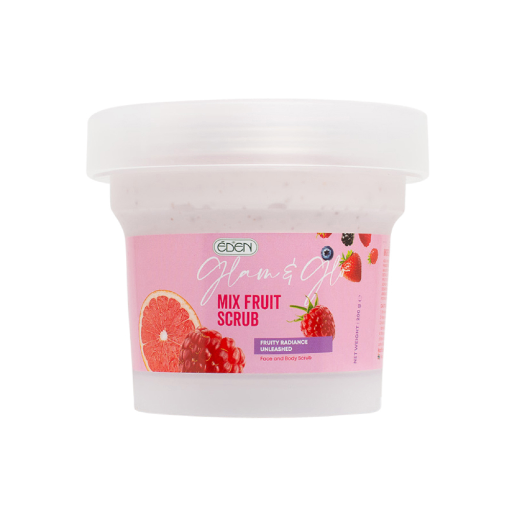 اسکراب لایه بردار صورت و بدن میوه های مخلوط ادن ۲۰۰گرمEDEN MIX FRUIT SCRUB00