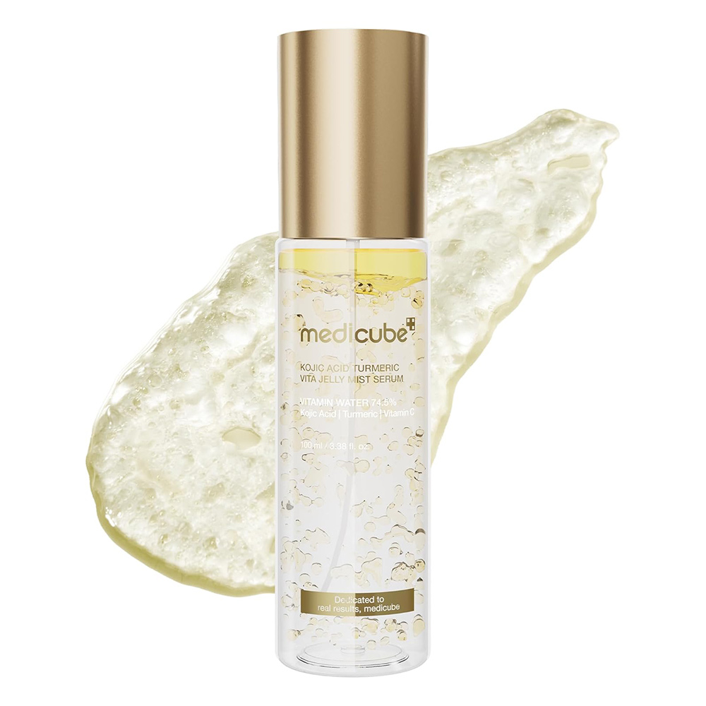 میست سرم ژلی کوجیک اسید و زردچوبه مدی کیوب روشن کننده و تسکین دهنده پوست Medicube Kojic Acid Turmeric Vita Jelly Mist Serum نمای ۲