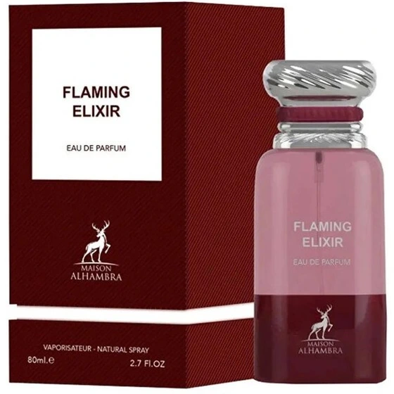 ادوپرفیوم الحمبرا مدل FLAMING ELIXIR حجم 80 میلی‌لیتر