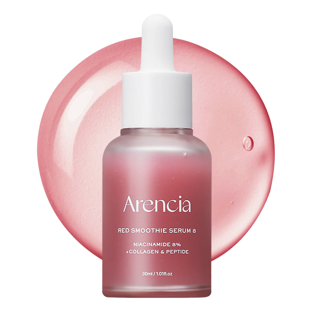 سرم اسموتی قرمز کلاژن و نیاسینامید 8 درصد آرنسیا لیفتینگ و جوانساز ARENCIA Fresh Red Smoothie Serum 8