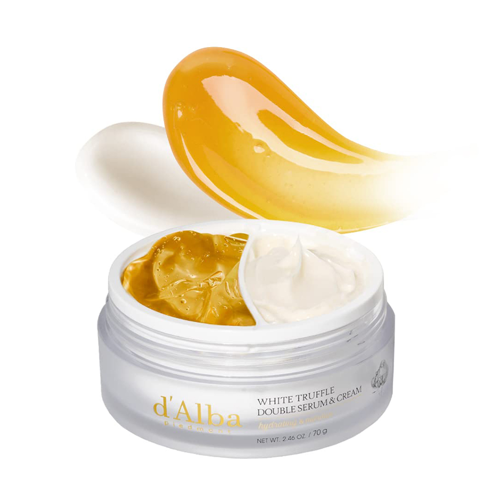 کرم سرم دوگانه ترافل سفید ضد چروک و جوانساز د البا d'Alba White Truffle Double Serum & Cream
