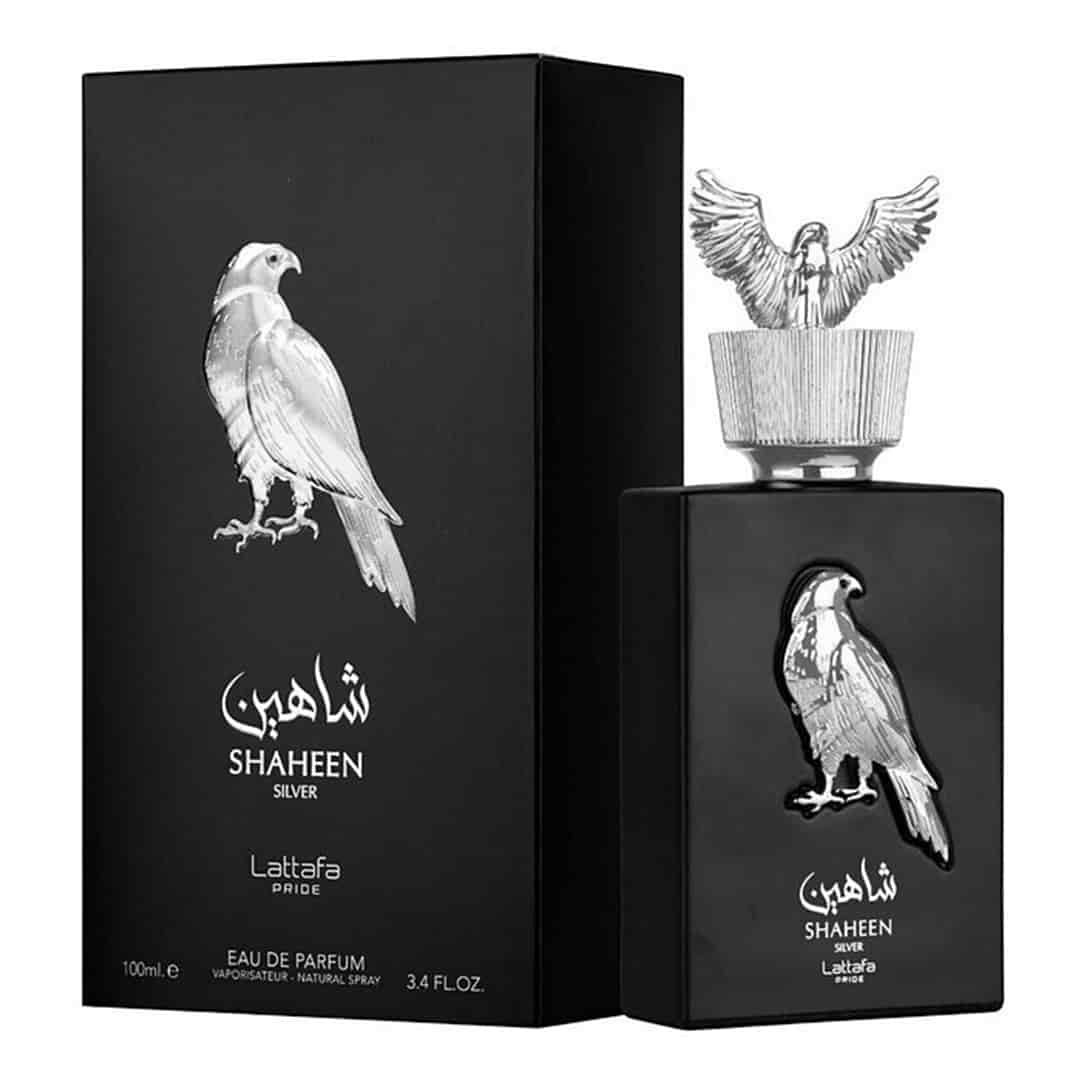 ادکلن شاهین نقره ای لطافه Lattafa pride Shaheen Silver مشابه رایحه کرید اونتوس حجم 100 میلی لیتر اورجینال
