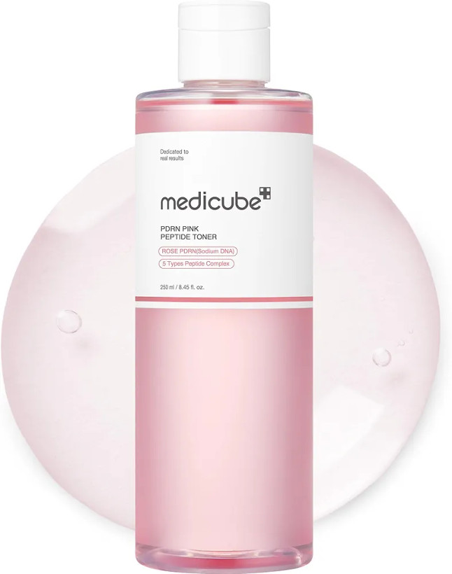 تونر صورتی تسکین دهنده و روشن کننده سیکا مدی کیوب MEDICUBE PDRN Pink Cica Soothing Toner