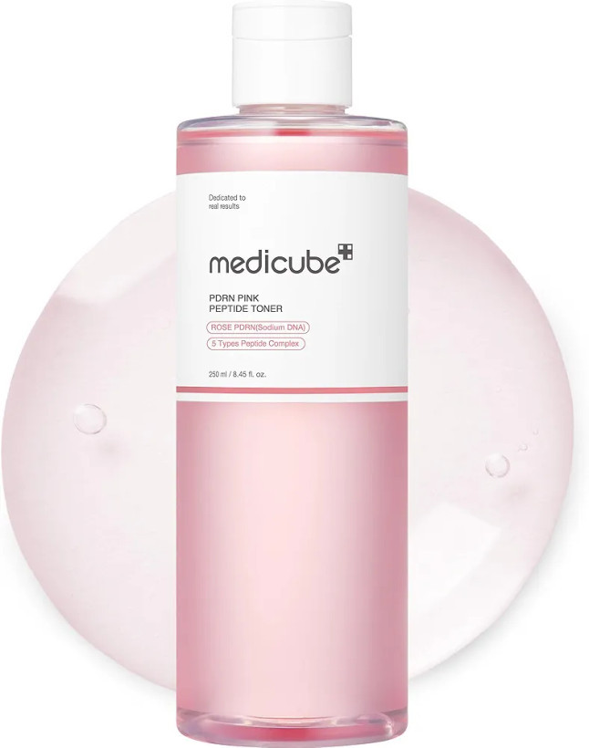 تونر صورتی تسکین دهنده و روشن کننده سیکا مدی کیوب MEDICUBE PDRN Pink Cica Soothing Toner