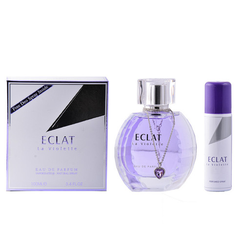 عطر ادکلن اکلت لا ویولت اکلت لانوین زنانه فراگرنس ورد حجم۱۰۰میل همراه با اسپری Fragrance world Eclat La Violette