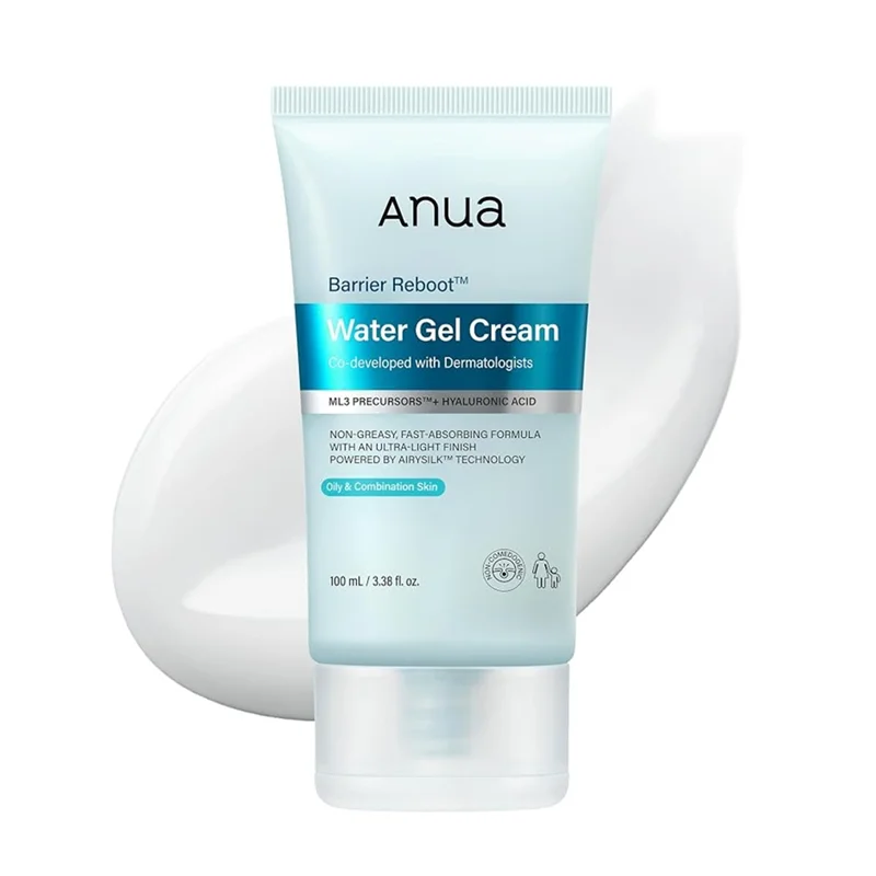 ژل کرم بریر ریبوت آنوا Anua مدل Water Gel Cream | آبرسان و تقویت‌کننده سد دفاعی پوست چرب، مختلط و حساس