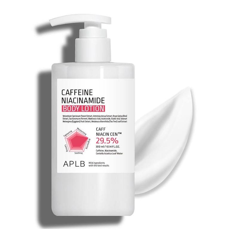 لوسیون بدن APLB کافئین و نیاسینامید آبرسان، روشن‌کننده و یکدست‌کننده پوست APLB Caffeine Niacinamide Body Lotion