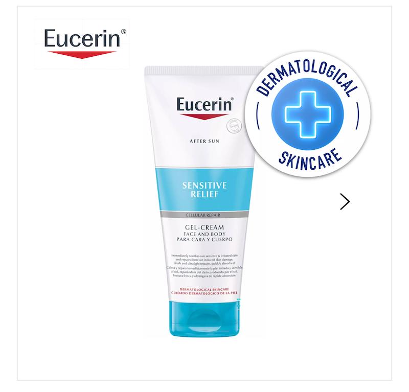 ژل‌کرم افترسان اوسرین ترمیم سلولی و تسکین‌دهنده پوست بعد از آفتاب Eucerin After Sun Sensitive Relief Gel-Creme Face & Body