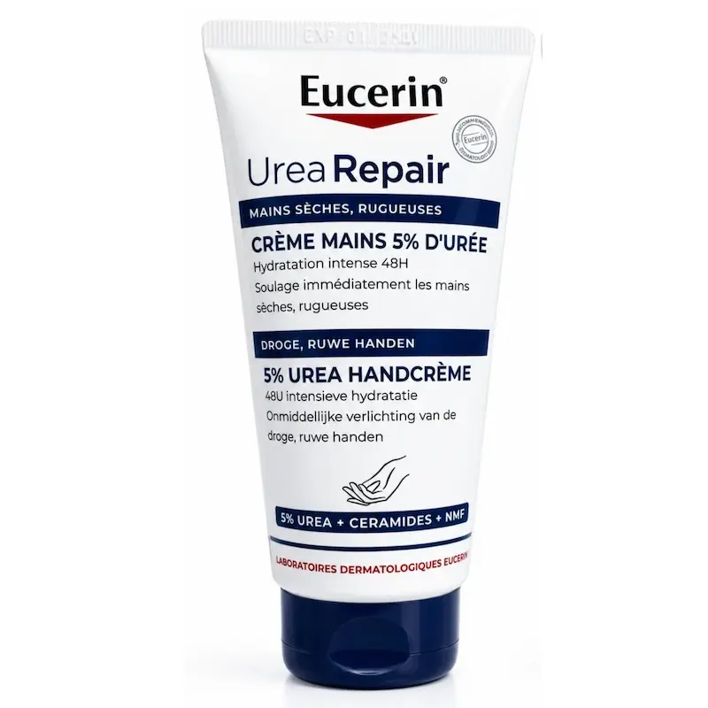 کرم دست ترمیم‌کننده و آبرسان قوی اوسرین برای پوست خشک و ترک‌خورده Eucerin UreaRepair PLUS Hand Cream 5% Urea