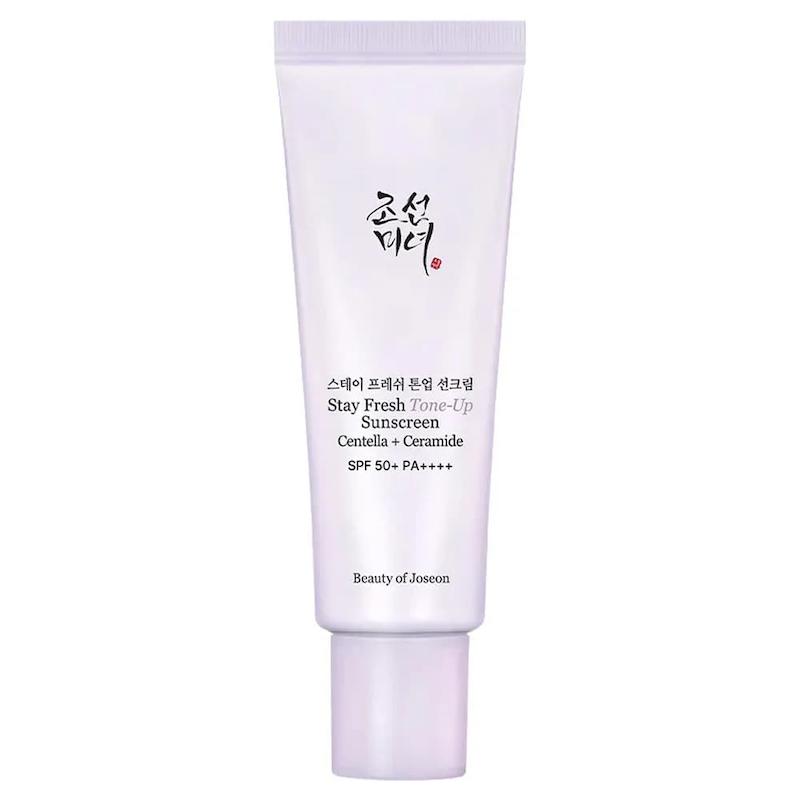 ضدآفتاب تون‌ آپ اصلی روشن کننده و ضدلک Beauty of joseon Stay Fresh Tone-Up Sunscreen Centella + Ceramide SPF 50+ PA++++, Purple