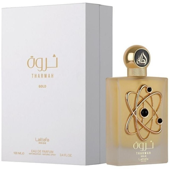 عطر ادکلن ثروت ثروة گلد طلایی لطافه پرایدحجم۱۰۰میل Tharwah gold Lattafa Pride